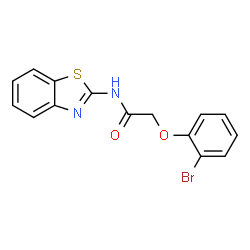 ChemSpider 2D Image | acetamide, N-2-benzothiazolyl-2-(2-bromophenoxy)- | C15H11BrN2O2S