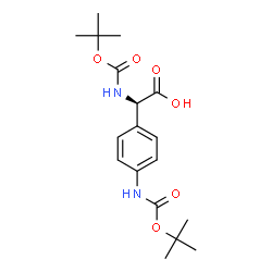 ChemSpider 2D Image | (2R)-({[(2-Methyl-2-propanyl)oxy]carbonyl}amino)[4-({[(2-methyl-2-propanyl)oxy]carbonyl}amino)phenyl]acetic acid | C18H26N2O6
