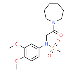 ChemSpider 2D Image | N-[2-(azepan-1-yl)-2-oxoethyl]-N-(3,4-dimethoxyphenyl)methanesulfonamide | C17H26N2O5S