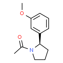 ChemSpider 2D Image | 1-[(2R)-2-(3-Methoxyphenyl)-1-pyrrolidinyl]ethanone | C13H17NO2