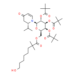 ChemSpider 2D Image | (2S)-2-Isopropyl-1-[2,3,4-tris-O-(2,2-dimethylpropanoyl)-6-O-(8-hydroxy-2,2-dimethyloctanoyl)-beta-D-galactopyranosyl]-2,3-dihydro-4(1H)-pyridinone | C39H65NO11