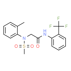 ChemSpider 2D Image | acetamide, 2-[(2-methylphenyl)(methylsulfonyl)amino]-N-[2-(trifluoromethyl)phenyl]- | C17H17F3N2O3S