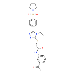 ChemSpider 2D Image | N-(3-Acetylphenyl)-2-({4-ethyl-5-[4-(1-pyrrolidinylsulfonyl)phenyl]-4H-1,2,4-triazol-3-yl}sulfanyl)acetamide | C24H27N5O4S2