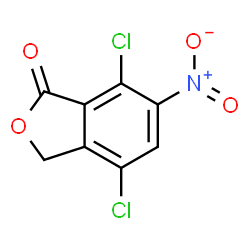 ChemSpider 2D Image | 4,7-Dichloro-6-nitro-2-benzofuran-1(3H)-one | C8H3Cl2NO4