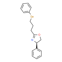 ChemSpider 2D Image | (4R)-4-Phenyl-2-[3-(phenylselanyl)propyl]-4,5-dihydro-1,3-oxazole | C18H19NOSe