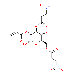 ChemSpider 2D Image | 2-O-acryloyl-3,6-di-O-[3-nitropropanoyl]-alpha-D-glucopyranose | C15H20N2O13