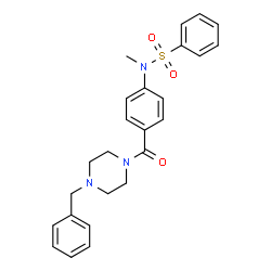 ChemSpider 2D Image | N-[4-(4-Benzyl-piperazine-1-carbonyl)-phenyl]-N-methyl-benzenesulfonamide | C25H27N3O3S