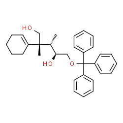 ChemSpider 2D Image | 2-(1-Cyclohexen-1-yl)-2,3-dideoxy-2,3-dimethyl-5-O-trityl-D-arabinitol | C32H38O3