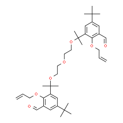 ChemSpider 2D Image | 3,3'-[Oxybis(2,1-ethanediyloxy-2,2-propanediyl)]bis[2-(allyloxy)-5-(2-methyl-2-propanyl)benzaldehyde] | C38H54O7