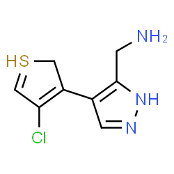 ChemSpider 2D Image | [4-(4-chloro-2H-thiophen-3-yl)-1H-pyrazol-5-yl]methanamine | C8H9ClN3S