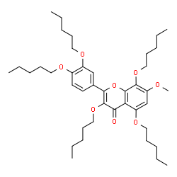 ChemSpider 2D Image | 2-[3,4-Bis(pentyloxy)phenyl]-7-methoxy-3,5,8-tris(pentyloxy)-4H-chromen-4-one | C41H62O8