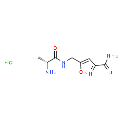 ChemSpider 2D Image | 5-[(D-Alanylamino)methyl]-1,2-oxazole-3-carboxamide hydrochloride (1:1) | C8H13ClN4O3