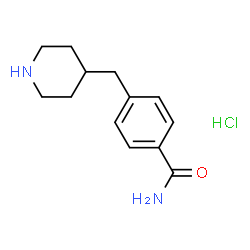 ChemSpider 2D Image | 4-(piperidin-4-ylmethyl)benzamide hydrochloride | C13H19ClN2O