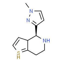 ChemSpider 2D Image | (4S)-4-(1-methylpyrazol-3-yl)-4,5,6,7-tetrahydro-3aH-thieno[3,2-c]pyridine | C11H14N3S