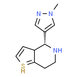 ChemSpider 2D Image | (4R)-4-(1-methylpyrazol-4-yl)-4,5,6,7-tetrahydro-3aH-thieno[3,2-c]pyridine | C11H14N3S