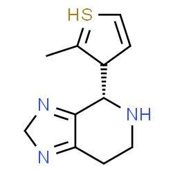 ChemSpider 2D Image | (4S)-4-(2-methyl-3H-thiophen-3-yl)-4,5,6,7-tetrahydro-2H-imidazo[4,5-c]pyridine | C11H14N3S