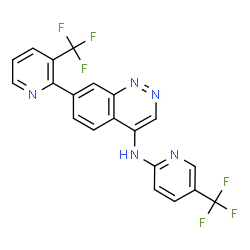 ChemSpider 2D Image | 7-[3-(Trifluoromethyl)-2-pyridinyl]-N-[5-(trifluoromethyl)-2-pyridinyl]-4-cinnolinamine | C20H11F6N5