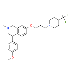 ChemSpider 2D Image | 4-(4-Methoxyphenyl)-2-methyl-7-{3-[4-(trifluoromethyl)-1-piperidinyl]propoxy}-1,2,3,4-tetrahydroisoquinoline | C26H33F3N2O2