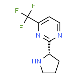 ChemSpider 2D Image | 2-[(2S)-2-Pyrrolidinyl]-4-(trifluoromethyl)pyrimidine | C9H10F3N3