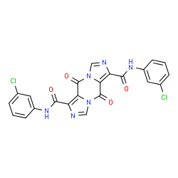 ChemSpider 2D Image | N,N'-Bis(3-chlorophenyl)-5,10-dioxo-5H,10H-diimidazo[1,5-a:1',5'-d]pyrazine-1,6-dicarboxamide | C22H12Cl2N6O4