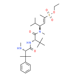 ChemSpider 2D Image | N,beta,beta-Trimethyl-L-phenylalanyl-N-[(3S,4E)-5-(ethoxysulfonyl)-2-methyl-4-hexen-3-yl]-N,3-dimethyl-L-valinamide | C28H47N3O5S
