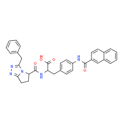 ChemSpider 2D Image | 2-{[(3-Benzyl-6,7-dihydro-5H-pyrrolo[2,1-c][1,2,4]triazol-5-yl)carbonyl]amino}-3-[4-(2-naphthoylamino)phenyl]propanoic acid | C33H29N5O4