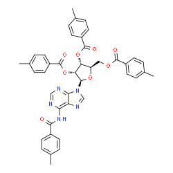 ChemSpider 2D Image | N-(4-Methylbenzoyl)-2',3',5'-tris-O-(4-methylbenzoyl)adenosine | C42H37N5O8