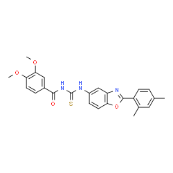 ChemSpider 2D Image | N-{[2-(2,4-Dimethylphenyl)-1,3-benzoxazol-5-yl]carbamothioyl}-3,4-dimethoxybenzamide | C25H23N3O4S