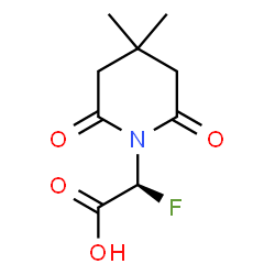 ChemSpider 2D Image | (2S)-(4,4-Dimethyl-2,6-dioxo-1-piperidinyl)(fluoro)acetic acid | C9H12FNO4