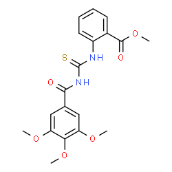 ChemSpider 2D Image | Methyl 2-{[(3,4,5-trimethoxybenzoyl)carbamothioyl]amino}benzoate | C19H20N2O6S