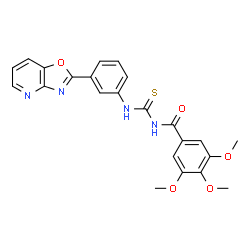 ChemSpider 2D Image | 3,4,5-Trimethoxy-N-{[3-([1,3]oxazolo[4,5-b]pyridin-2-yl)phenyl]carbamothioyl}benzamide | C23H20N4O5S
