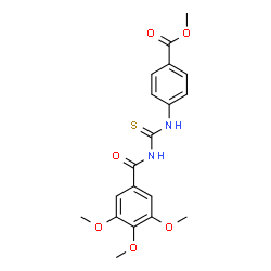ChemSpider 2D Image | Methyl 4-{[(3,4,5-trimethoxybenzoyl)carbamothioyl]amino}benzoate | C19H20N2O6S