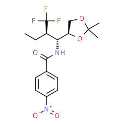 ChemSpider 2D Image | 3,4,5-Trideoxy-4-ethyl-5,5,5-trifluoro-1,2-O-isopropylidene-3-[(4-nitrobenzoyl)amino]-D-arabinitol | C17H21F3N2O5
