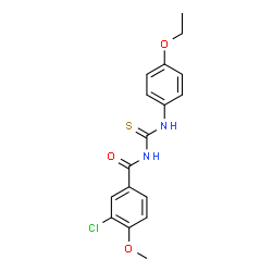ChemSpider 2D Image | 3-Chloro-N-[(4-ethoxyphenyl)carbamothioyl]-4-methoxybenzamide | C17H17ClN2O3S