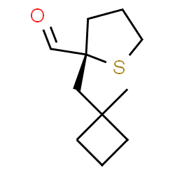 ChemSpider 2D Image | (2R)-2-[(1-Methylcyclobutyl)methyl]tetrahydro-2-thiophenecarbaldehyde | C11H18OS