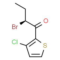 ChemSpider 2D Image | (2S)-2-Bromo-1-(3-chloro-2-thienyl)-1-butanone | C8H8BrClOS