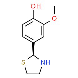 ChemSpider 2D Image | 2-Methoxy-4-[(2S)-1,3-thiazolidin-2-yl]phenol | C10H13NO2S