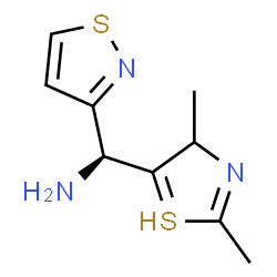ChemSpider 2D Image | (S)-(2,4-dimethyl-4H-thiazol-5-yl)-isothiazol-3-yl-methanamine | C9H12N3S2