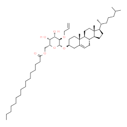 ChemSpider 2D Image | (3beta)-Cholest-5-en-3-yl 2-O-allyl-6-O-palmitoyl-beta-D-galactopyranoside | C52H90O7