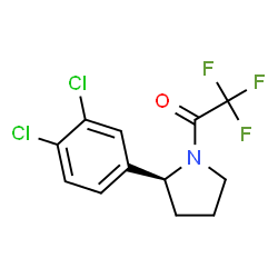 ChemSpider 2D Image | 1-[(2S)-2-(3,4-Dichlorophenyl)-1-pyrrolidinyl]-2,2,2-trifluoroethanone | C12H10Cl2F3NO