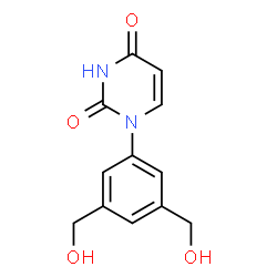 ChemSpider 2D Image | 1-[3,5-Bis(hydroxymethyl)phenyl]-2,4(1H,3H)-pyrimidinedione | C12H12N2O4