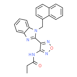 ChemSpider 2D Image | N-{4-[1-(1-Naphthylmethyl)-1H-benzimidazol-2-yl]-1,2,5-oxadiazol-3-yl}propanamide | C23H19N5O2