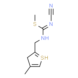 ChemSpider 2D Image | 3-cyano-2-methyl-1-[(4-methyl-3H-thiophen-2-yl)methyl]isothiourea | C9H12N3S2