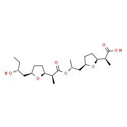 ChemSpider 2D Image | (2S)-2-{(2S,5R)-5-[(2R)-2-{[(2S)-2-{(2S,5R)-5-[(2R)-2-Hydroxybutyl]tetrahydro-2-furanyl}propanoyl]oxy}propyl]tetrahydro-2-furanyl}propanoic acid | C21H36O7