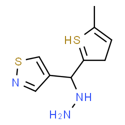 ChemSpider 2D Image | [isothiazol-4-yl-(5-methyl-3H-thiophen-2-yl)methyl]hydrazine | C9H12N3S2