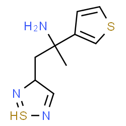 ChemSpider 2D Image | 1-(1$l^{3}-thia-2,5-diazacyclopenta-1,4-dien-3-yl)-2-(3-thienyl)propan-2-amine | C9H12N3S2