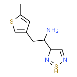 ChemSpider 2D Image | 1-(1$l^{3}-thia-2,5-diazacyclopenta-1,4-dien-3-yl)-2-(5-methyl-3-thienyl)ethanamine | C9H12N3S2