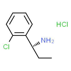 ChemSpider 2D Image | (1S)-1-(2-Chlorophenyl)-1-propanamine hydrochloride (1:1) | C9H13Cl2N
