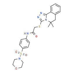 ChemSpider 2D Image | 2-[(5,5-Dimethyl-5,6-dihydro[1,2,4]triazolo[3,4-a]isoquinolin-3-yl)sulfanyl]-N-[4-(4-morpholinylsulfonyl)phenyl]acetamide | C24H27N5O4S2