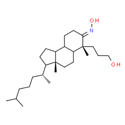 ChemSpider 2D Image | 3-{(3aR,6R,7E)-7-(Hydroxyimino)-3a,6-dimethyl-3-[(2R)-6-methyl-2-heptanyl]dodecahydro-1H-cyclopenta[a]naphthalen-6-yl}-1-propanol | C26H47NO2
